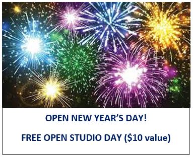 Free Open Studio and Happy Hour on New Years Day