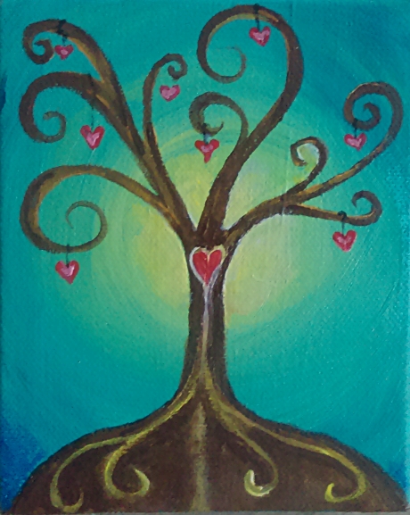 tree of hearts painting